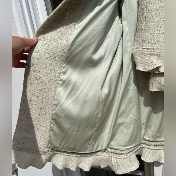 CHANEL 1999 Vintage Ruffle Neck Tweed Skirt Suit - Picture 6 of 14